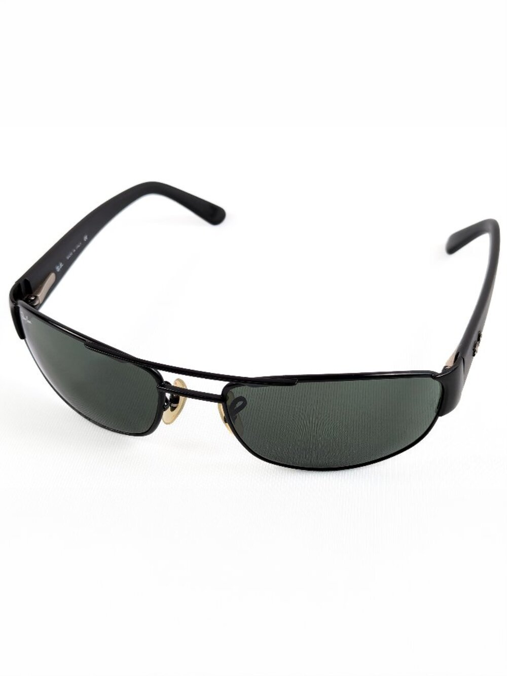 Vintage Ray-Ban Wrap-Style Sunglasses RB3052 W3180 Matte Black Made in Italy 90s